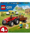 City - Trattore Agricolo Rosso con Rimorchio e Pecore