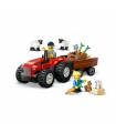 City - Trattore Agricolo Rosso con Rimorchio e Pecore