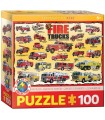 Puzzle da 100 Pezzi - Fire Trucks 100-Piece Puzzle