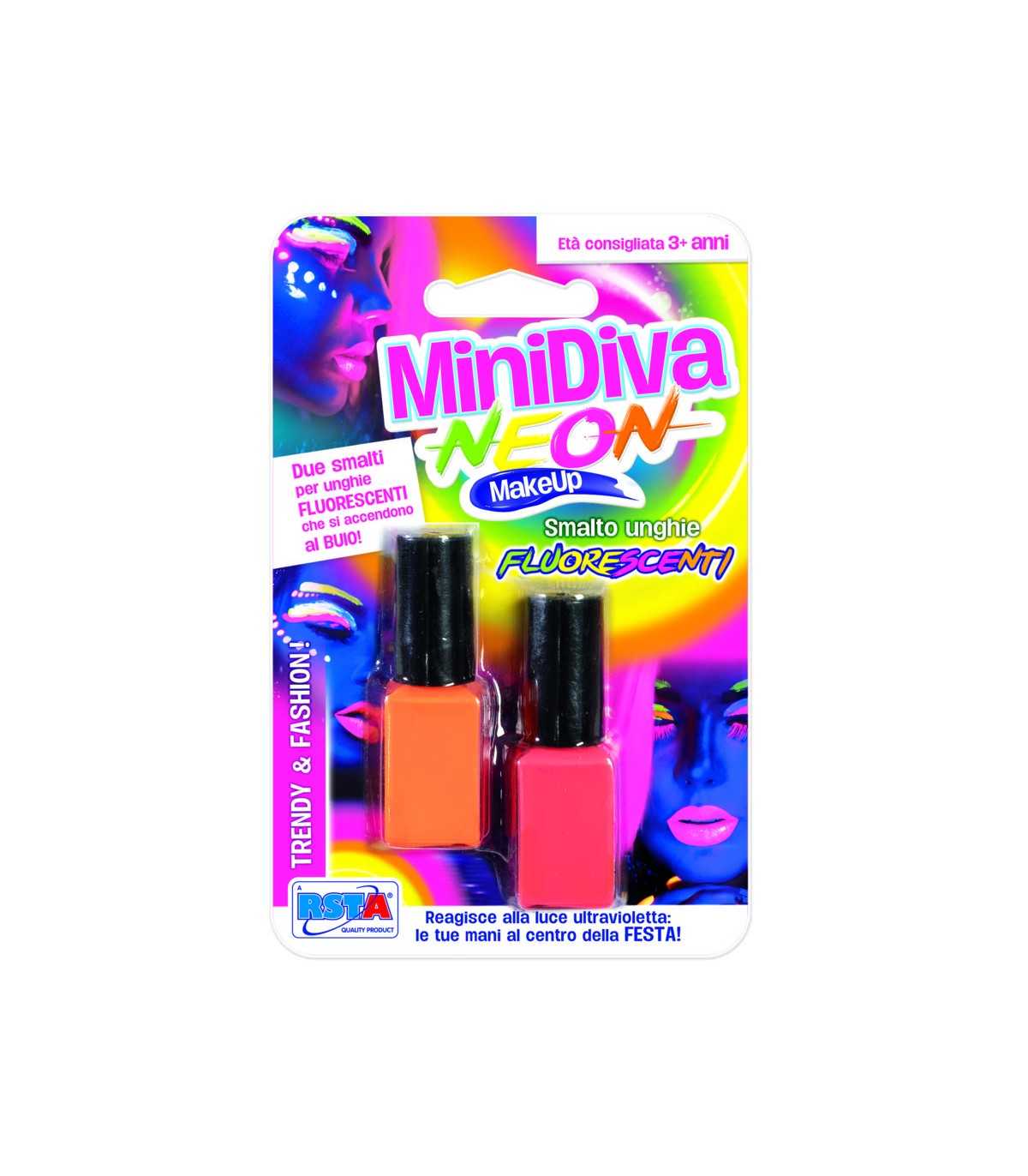 BLISTER SMALTO UNGHIE MINIDIVA NEON 2 PZ 2 COLORI