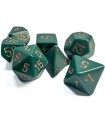 Set Dadi Opaco Verde Polvere Rame