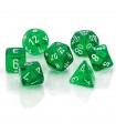 Set Di Dadi Mini Trasparenti Verde Bianco