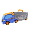 Hot Wheels - Transporter cm 40 NEW  con 3 auto e accessoriScivolo frontale, segnali stradaliapribile su due lati, può contenere