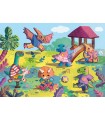 Puzzle da 24 Pezzi - Gigante da Pavimento: Dinosauri al Parco Giochi