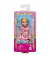 Barbie - Bambola Chelsea Abito a Quadri Bianco e Rosa