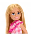 Barbie - Bambola Chelsea Abito a Quadri Bianco e Rosa