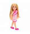Barbie - Bambola Chelsea Abito a Quadri Bianco e Rosa