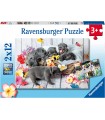 2 Puzzle da 12 Pezzi - Piccole Palle di Pelo