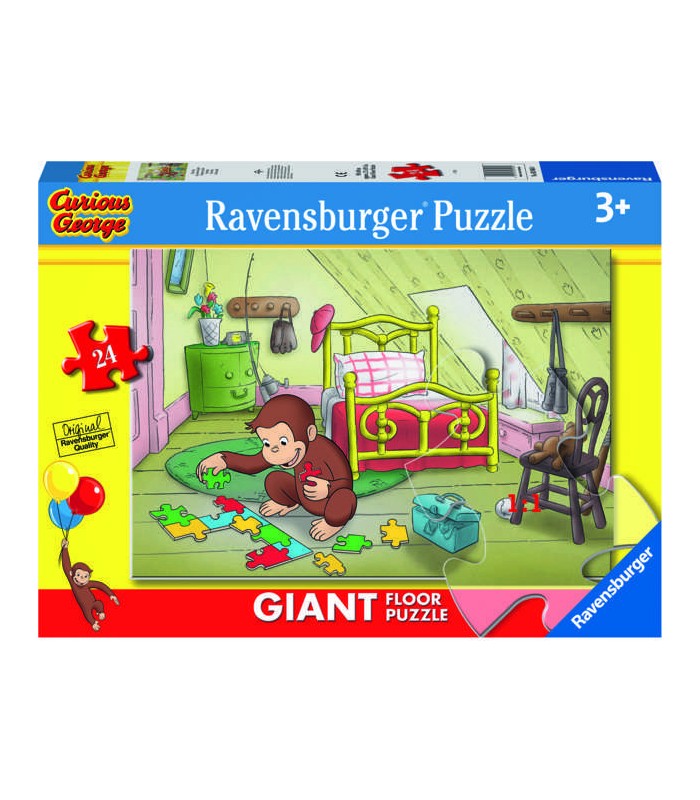 Puzzle Gigante da 24 Pezzi Curioso come George, Puzzle fino a 99 pezzi, Ravensburger