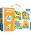 4 Puzzle in 1 Sagomato - Baby Classic: Animali al Safari