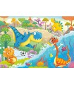 2 Puzzle da 12 Pezzi - Dinosauri Giocosi
