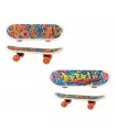Skateboard legno 43x13 cm - 2 disegni assortiti