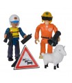 Set due personaggi articolati cm.7,5 con accessori e cucciolo - 4 asst